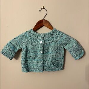 New Hand Knit Infant’s Green Sweater